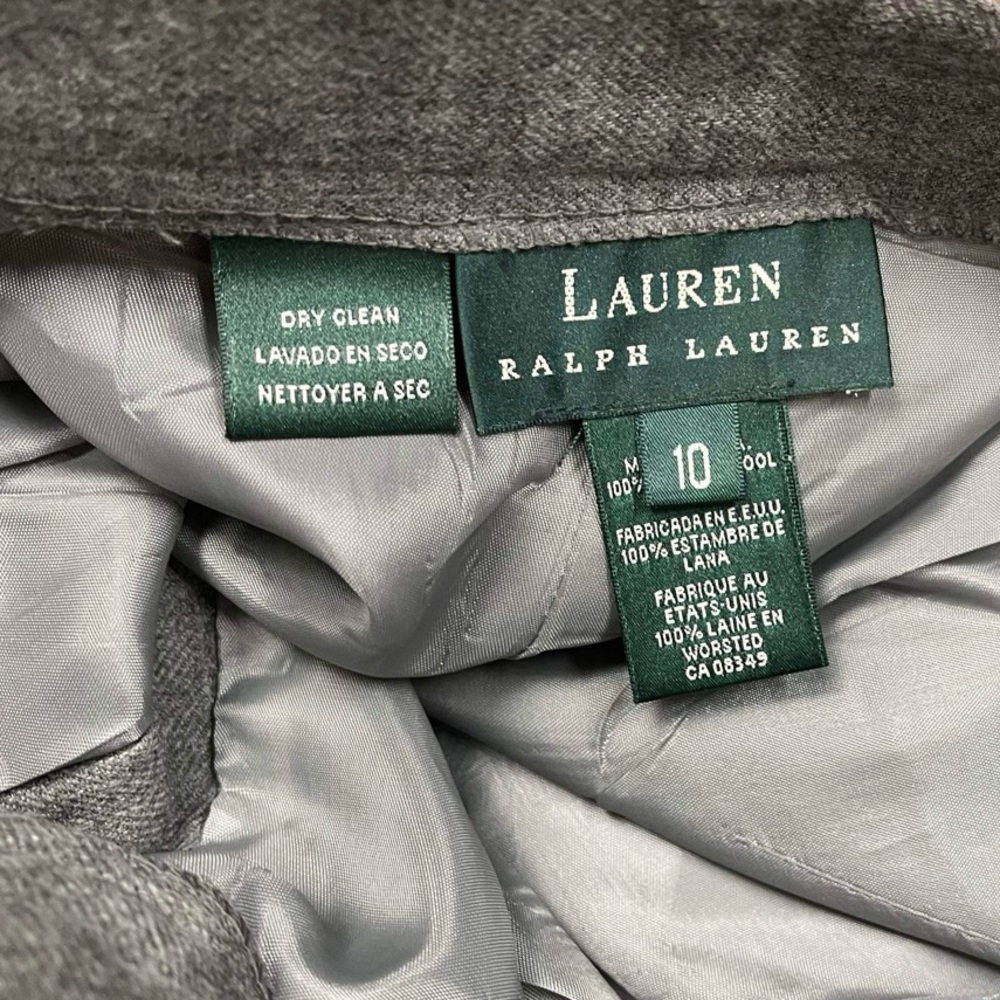 Lauren Ralph Lauren Women’s Gray 100% Worsted Wool Pants, Size 10 - Picture 5 of 6